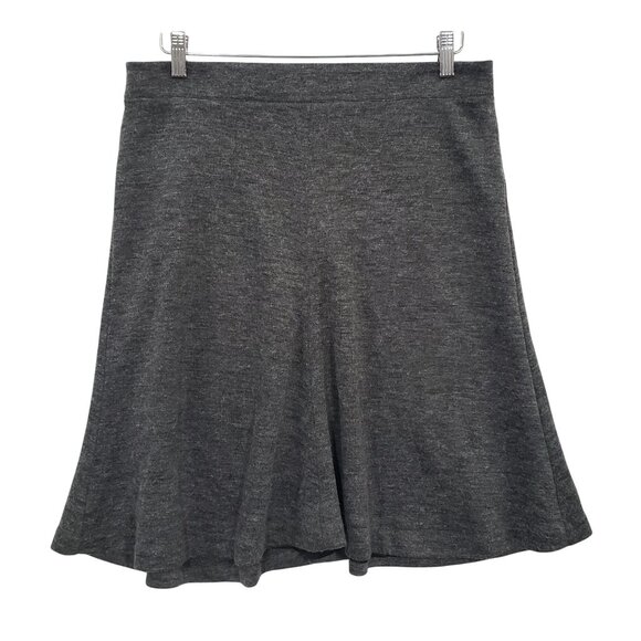 Ann Taylor Loft Charcoal Gray A Line Midi Skirt Size 8 Minimalist Chic Preppy - Picture 1 of 5